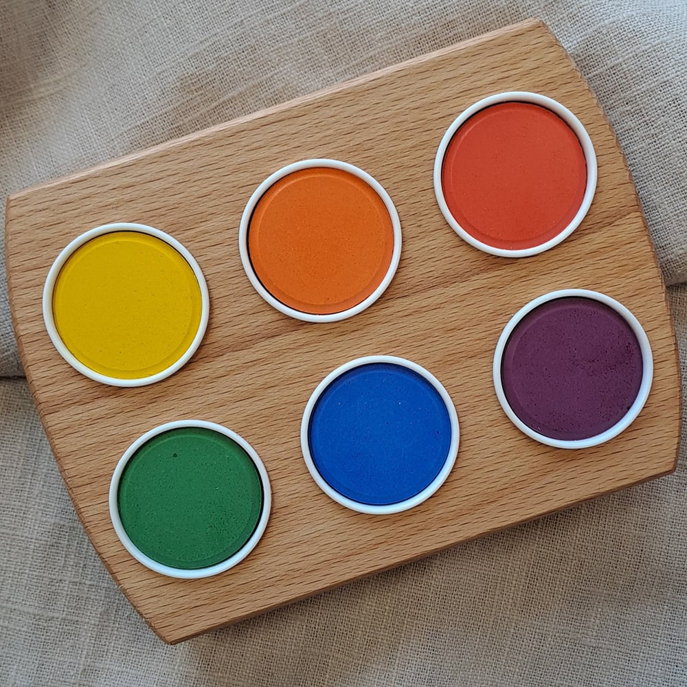 Grennn Waterverf Houder 6 Kleuren - Regenboog Grennn