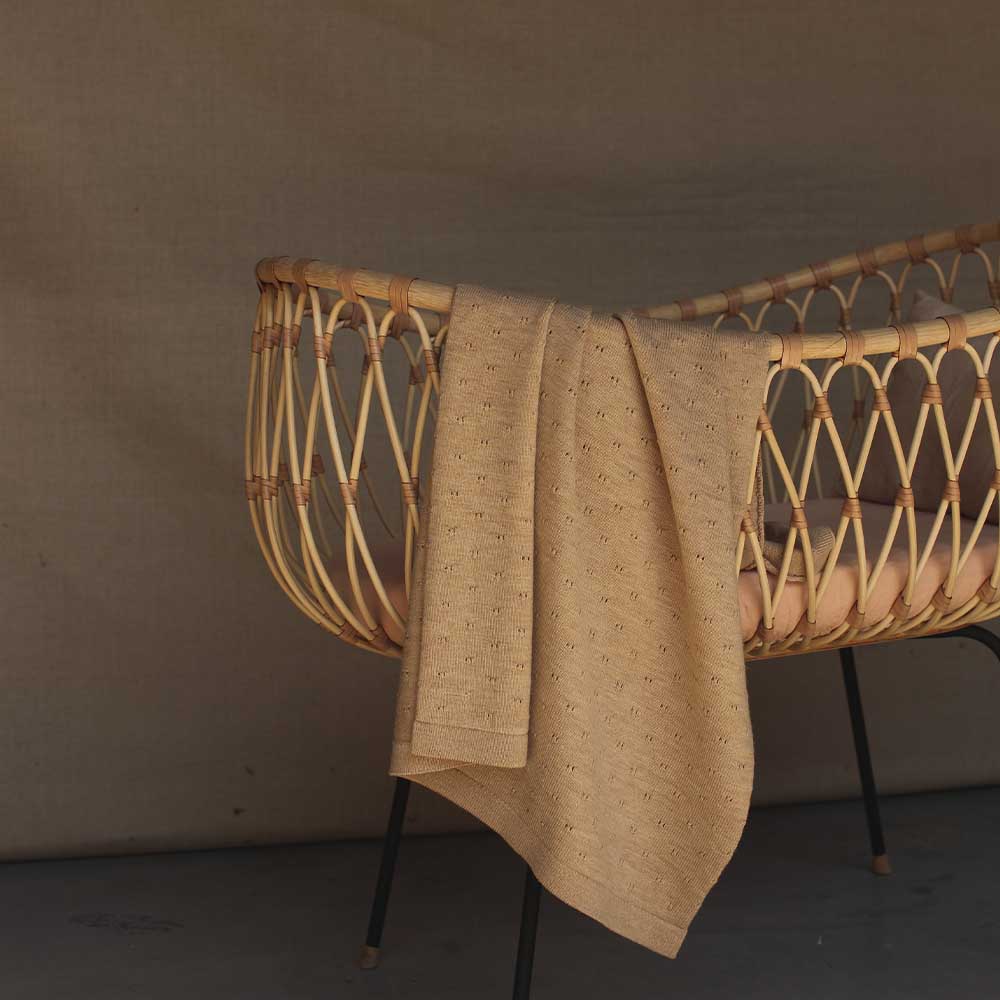 Hvid Wollen Deken Bibi 70 x 95 cm - Sand Hvid