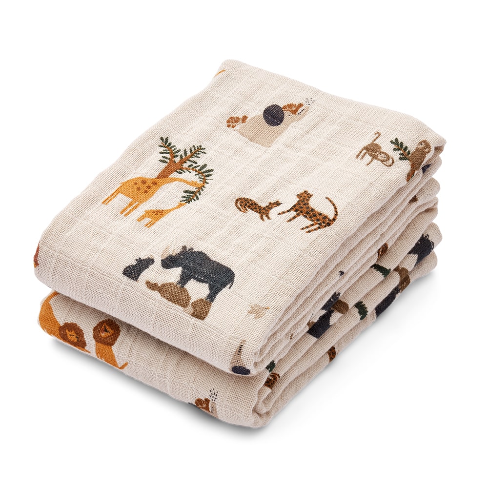 Liewood Hydrofiele Doeken Lewis - All Together / Sandy 2-pack Liewood