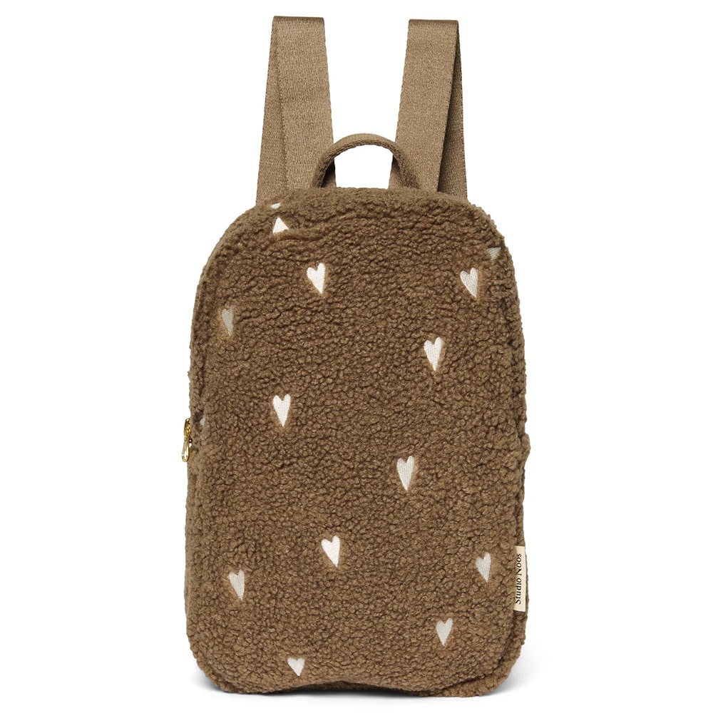 Studio Noos Rugtasje - Brown Hearts Teddy Studio Noos