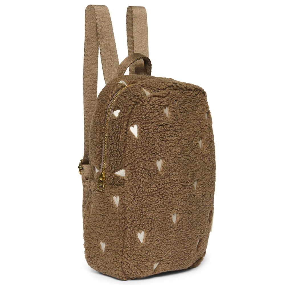 Studio Noos Rugtasje - Brown Hearts Teddy Studio Noos