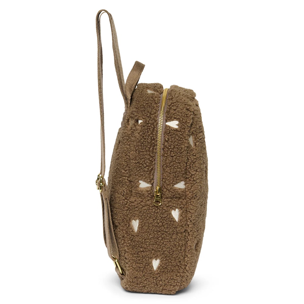 Studio Noos Rugtasje - Brown Hearts Teddy Studio Noos