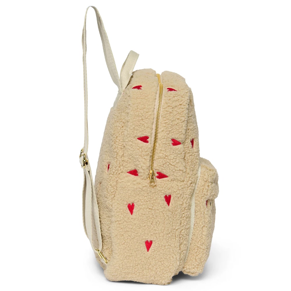 Studio Noos Rugtasje Met Voorvak - Ecru Hearts Teddy Studio Noos