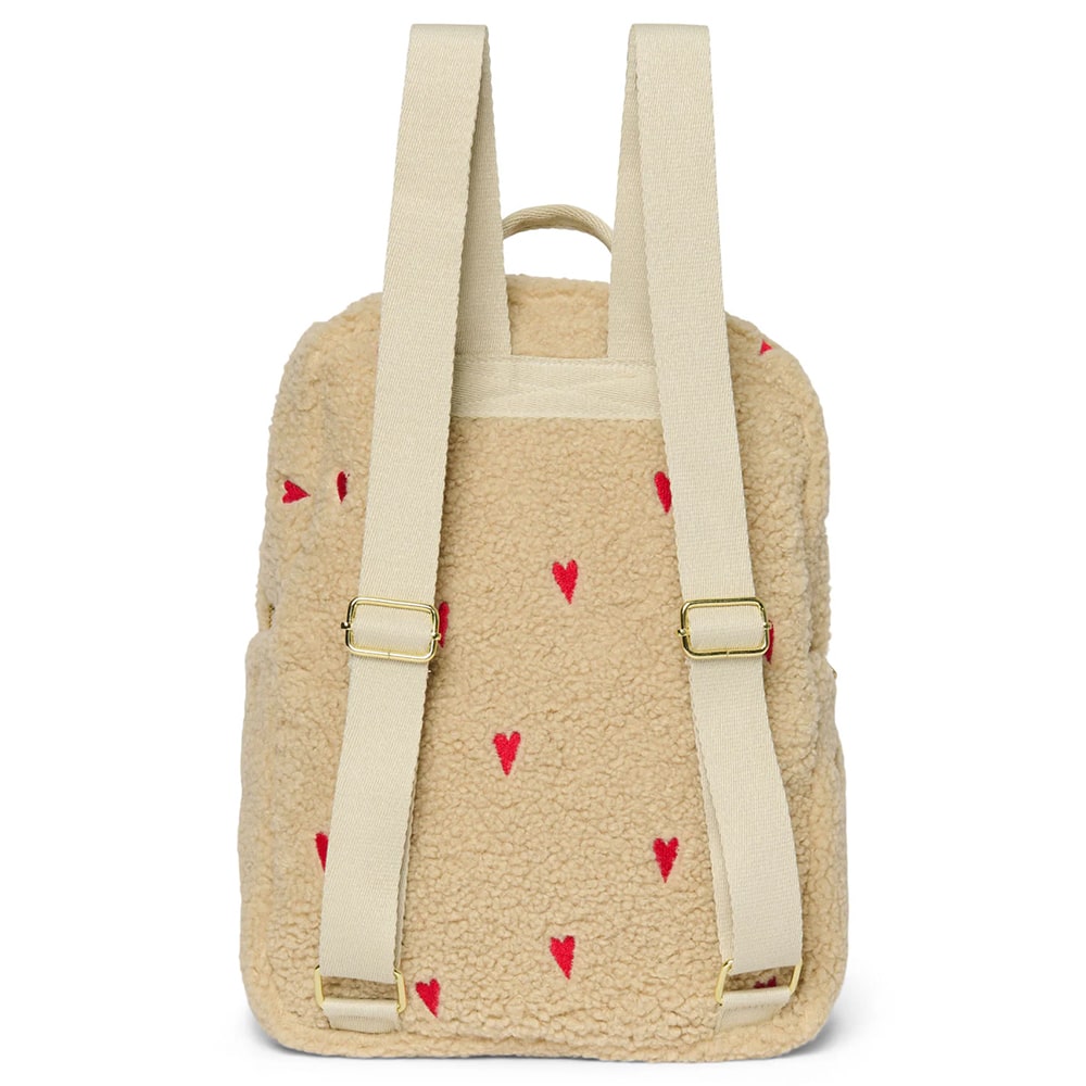 Studio Noos Rugtasje Met Voorvak - Ecru Hearts Teddy Studio Noos