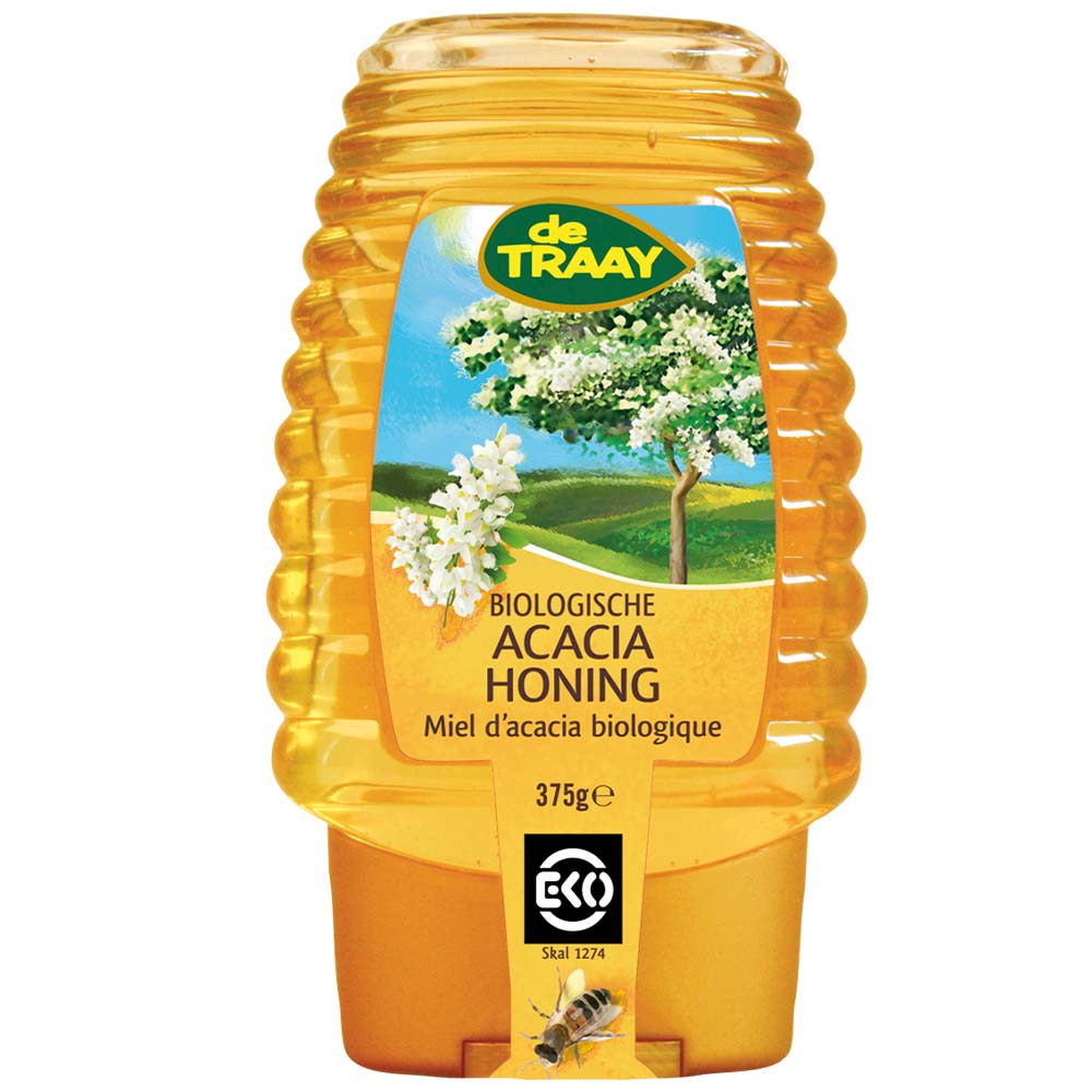 de-traay-biologische-acaciahoning-knijpfles-375gr
