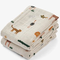 Liewood Hydrofiele Doeken Safari Sand 65x65cm 2 Stuks Liewood
