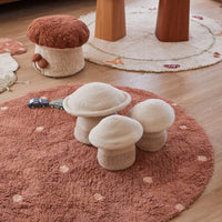 Lorena Canals Rond Vloerkleed Stippen - Chestnut Lorena Canals