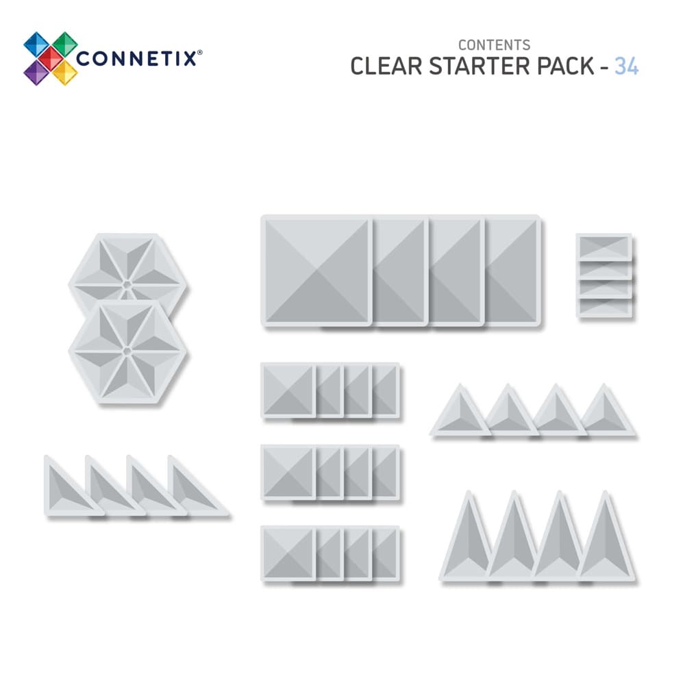 Connetix Tiles Clear Pack 34 stuks Connetix Tiles