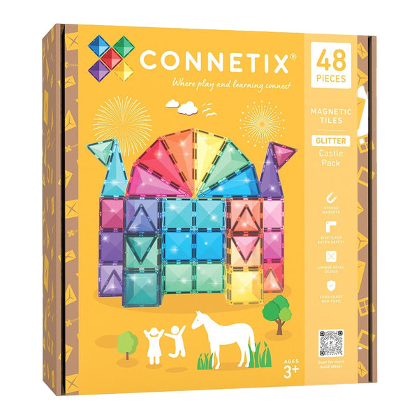 Connetix 48 Piece Glitter Castle Pack