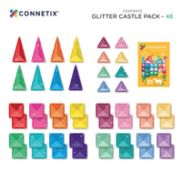 Connetix 48 Piece Glitter Castle Pack