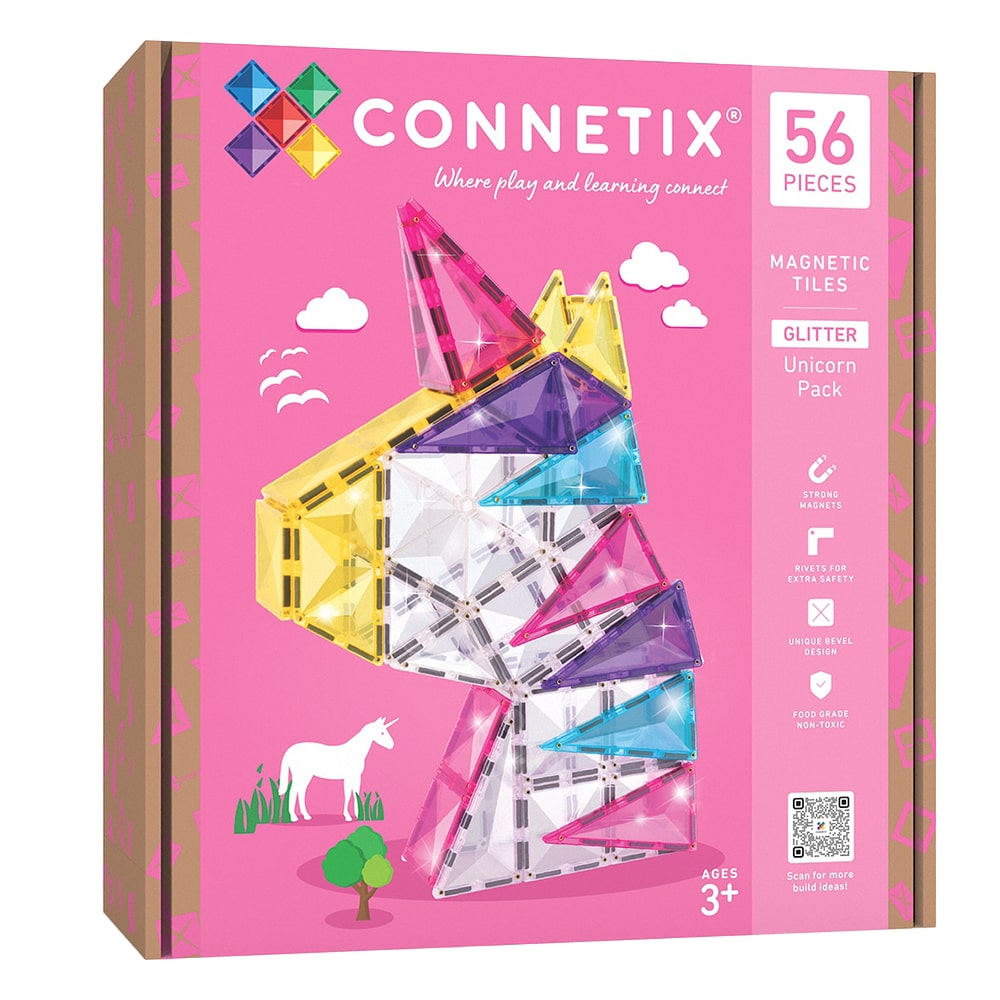 Connetix Tiles 56 Piece Glitter Unicorn Pack