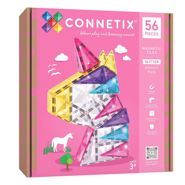 Connetix Tiles 56 Piece Glitter Unicorn Pack