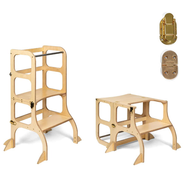 Ette Tete Leertoren Step'n Sit Gold-Wood With Extra Support