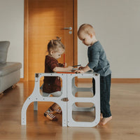 Ette Tete Leertoren Step'n Sit Silver-White With Extra Support