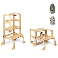 Ette Tete Leertoren Step'n Sit Silver-Wood With Extra Support