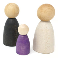Grapat Houten Nins Poppetjes Volwassen 2 Stuks - Licht