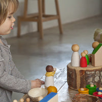 Grapat Houten Nins Poppetjes Volwassen 2 Stuks - Licht
