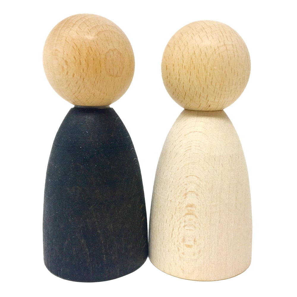 Grapat Houten Nins Poppetjes Volwassen 2 Stuks - Licht