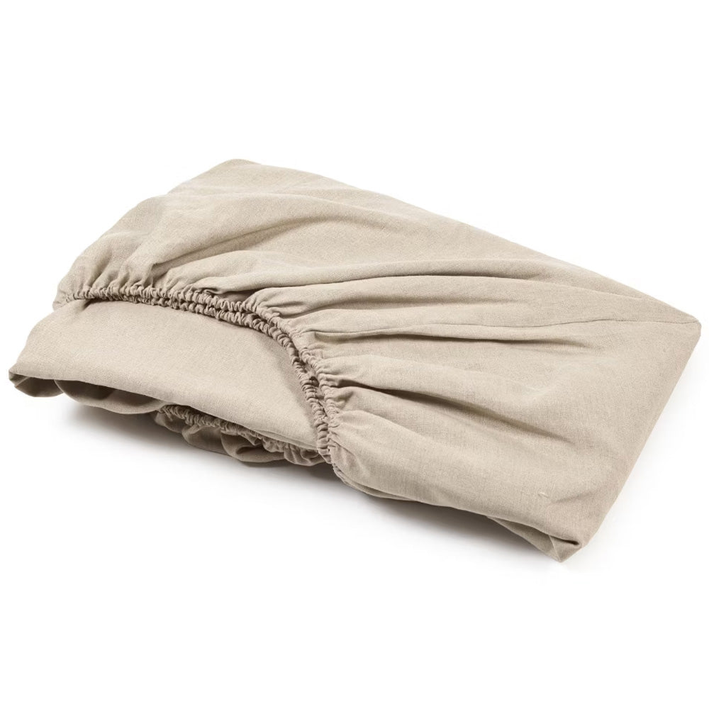 Kideo Essentials Linen Fitted Sheet Crib 100% Organic 120x60cm White
