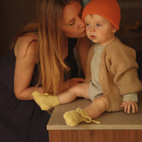 Hvid Baby Slippers 100% Merino wool