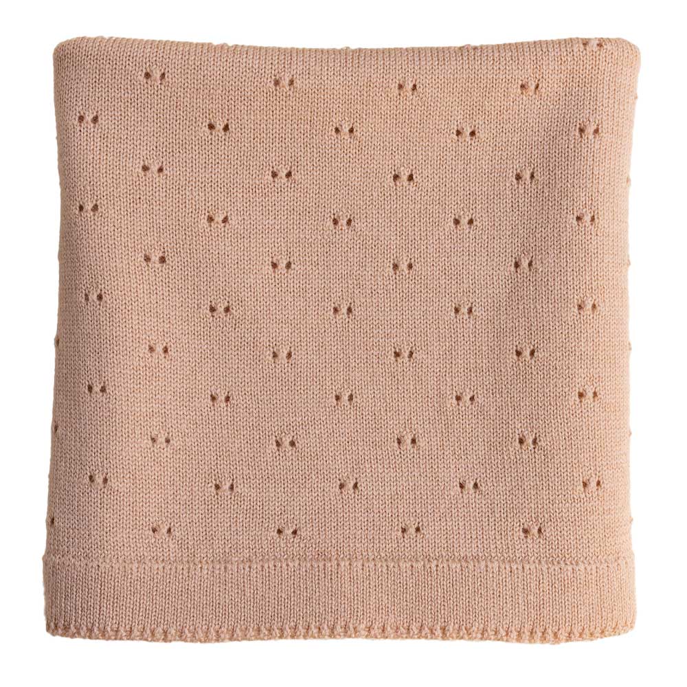 Hvid Wollen Deken Bibi 70 x 95 cm - Apricot