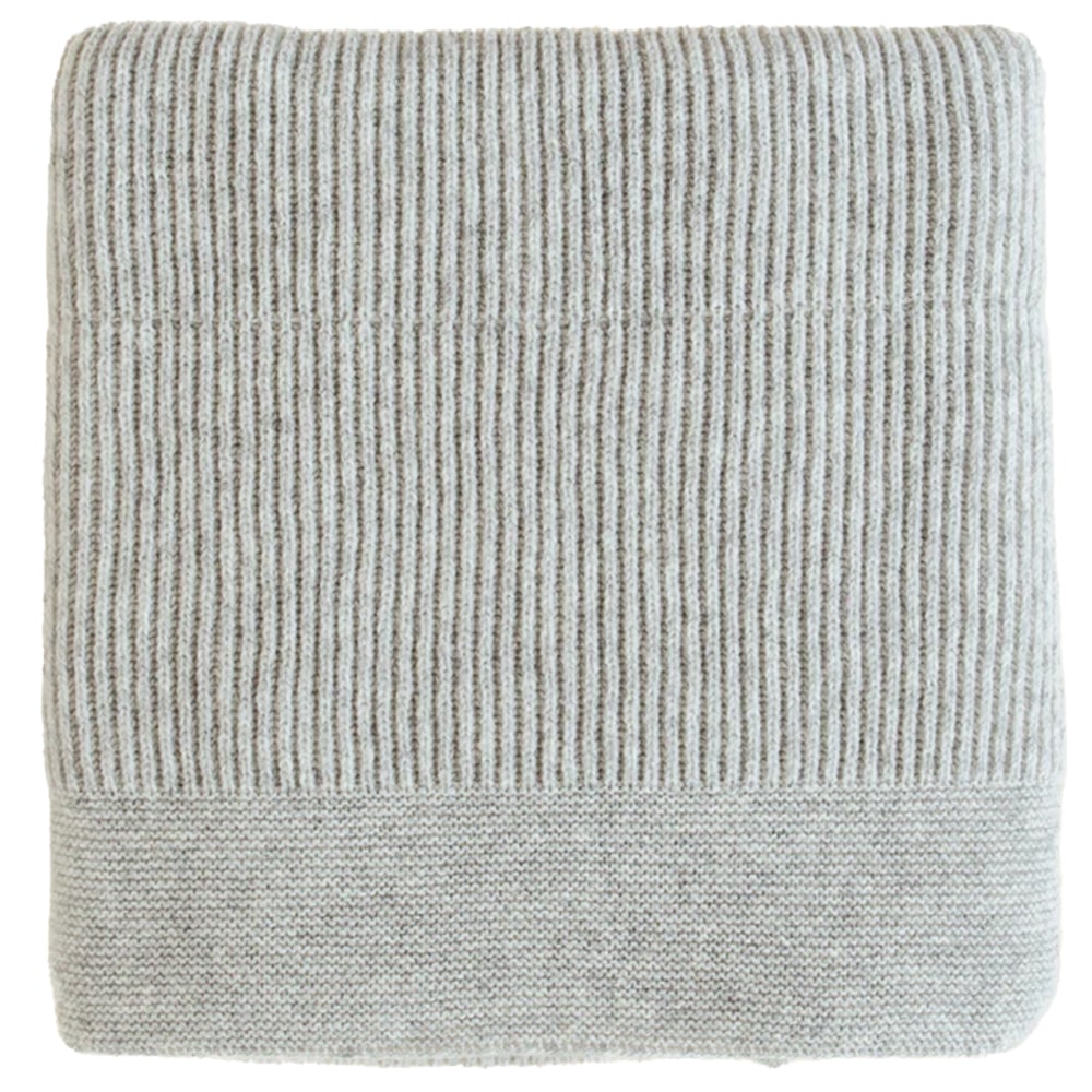 Hvid Wollen Deken Gaston - Soft Grey