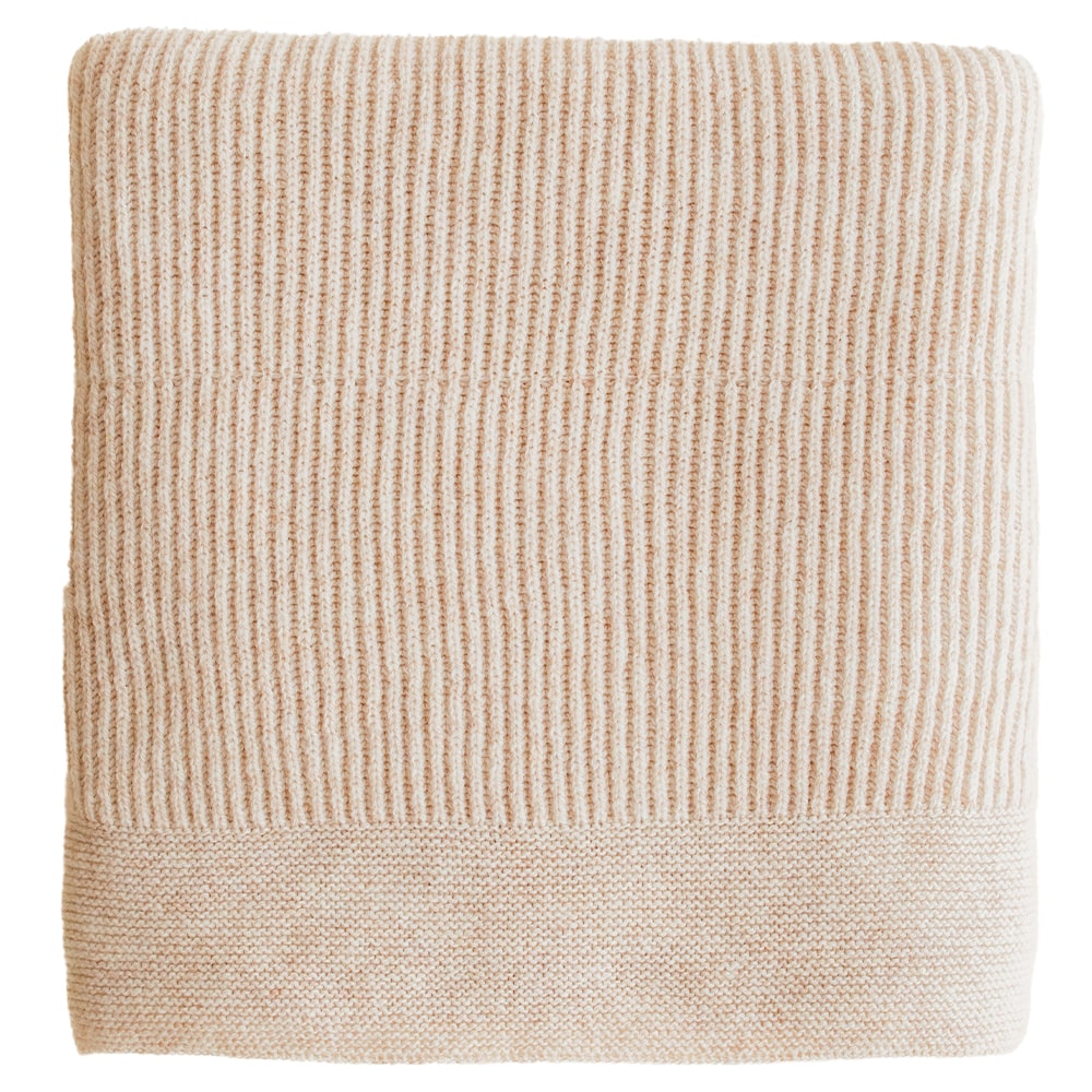Hvid Wollen Deken Gaston - Soft Beige