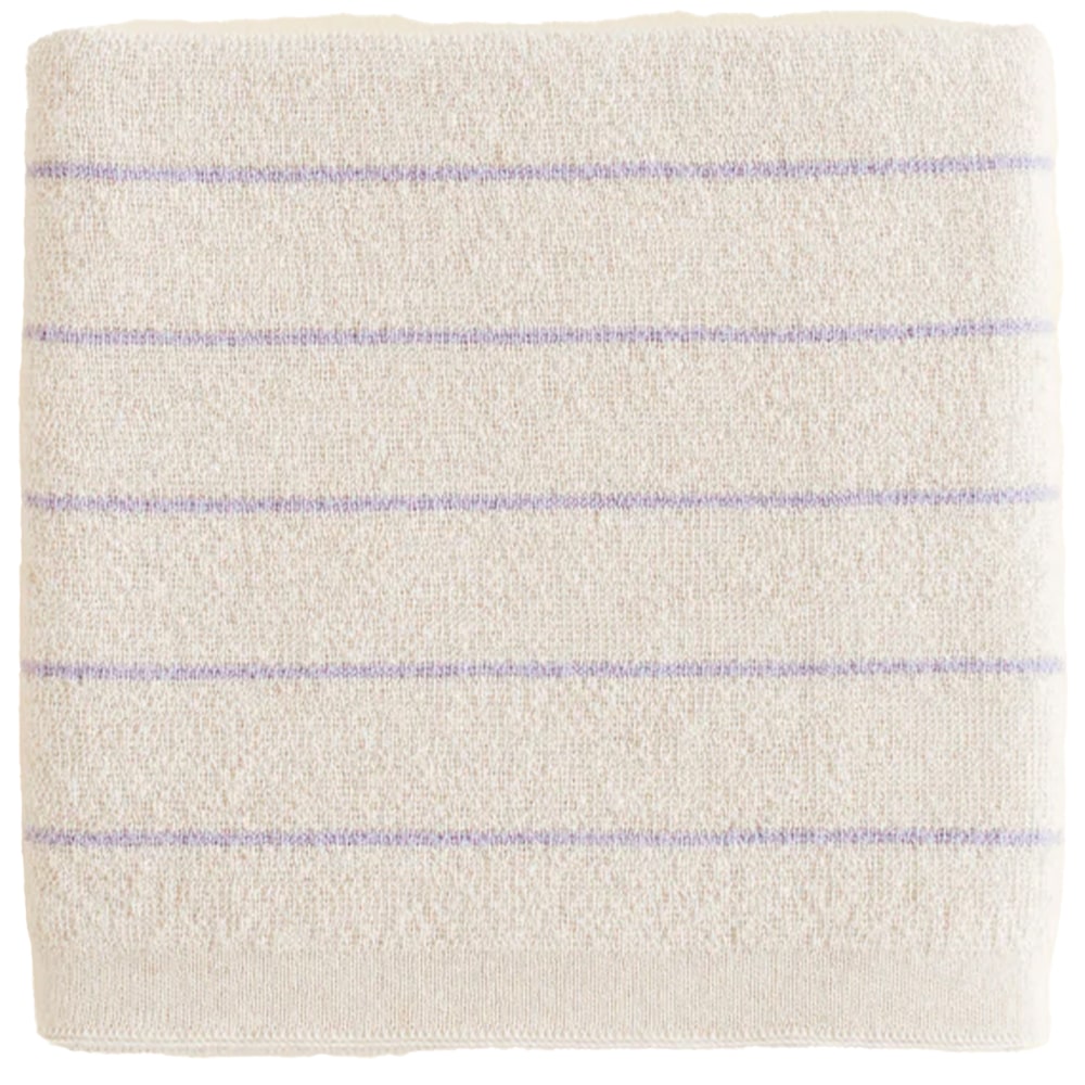 Hvid Woolen Blanket Harry - Cream + Lilac