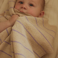 Hvid Woolen Blanket Harry - Cream + Lilac