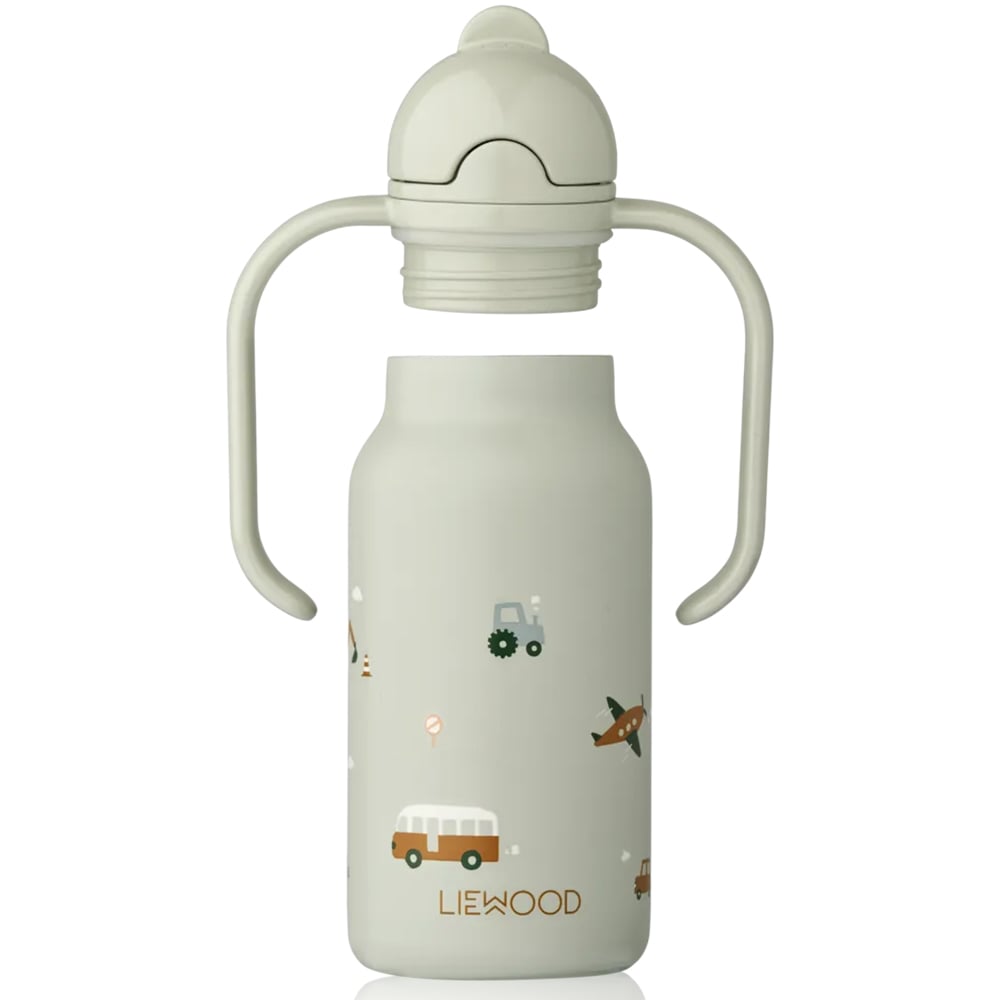 Liewood Kinderdrinkfles Kimmie 250ml - Vehicles Dove Blue Liewood