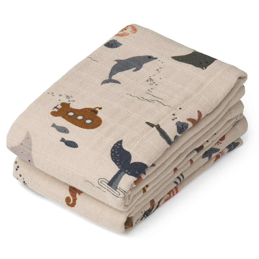 Liewood Lewis Hydrophilic Cloths 65x65cm 2 Pack