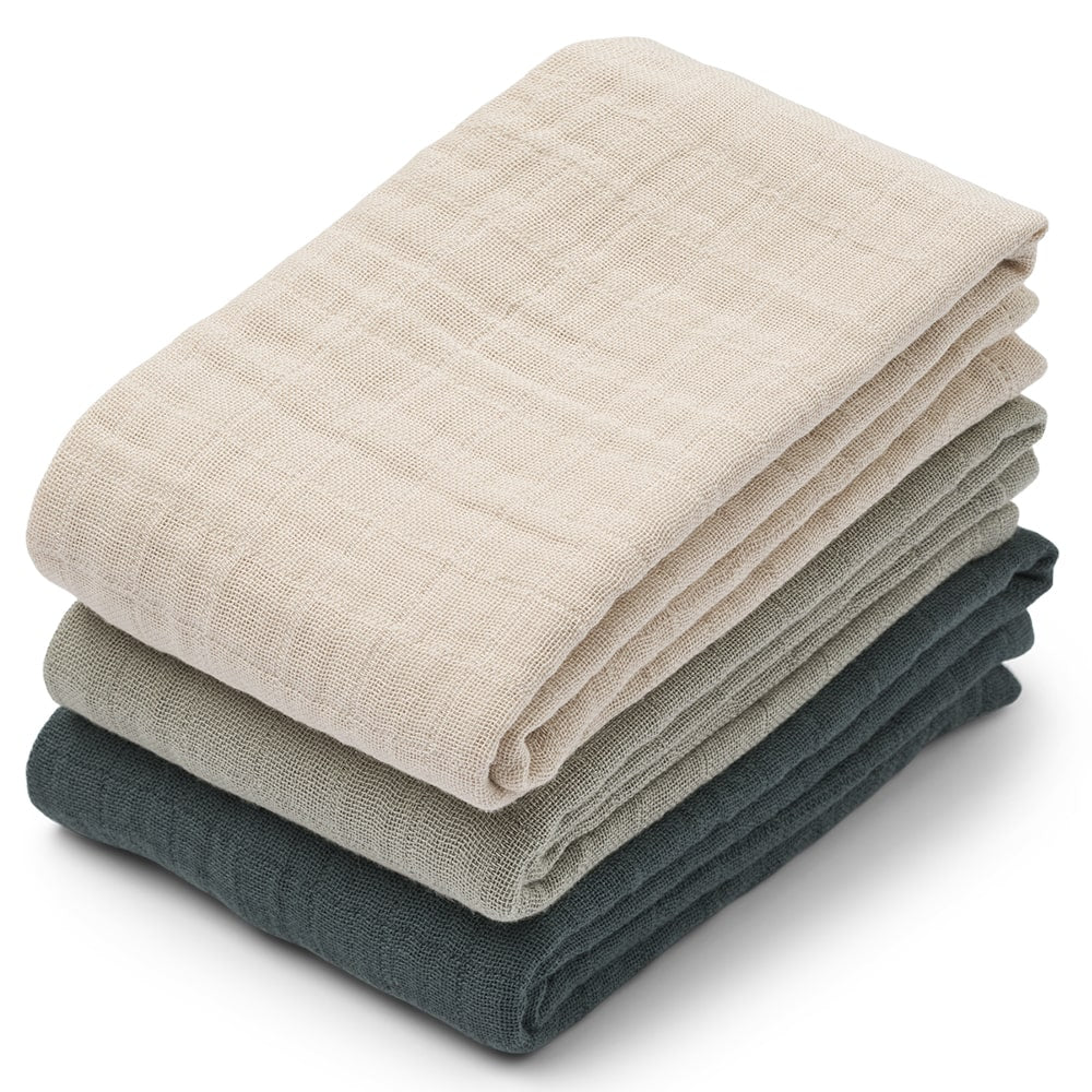 Liewood Hydrofiele Doeken Lewis 3 Stuks - Dove Blue Mix Liewood