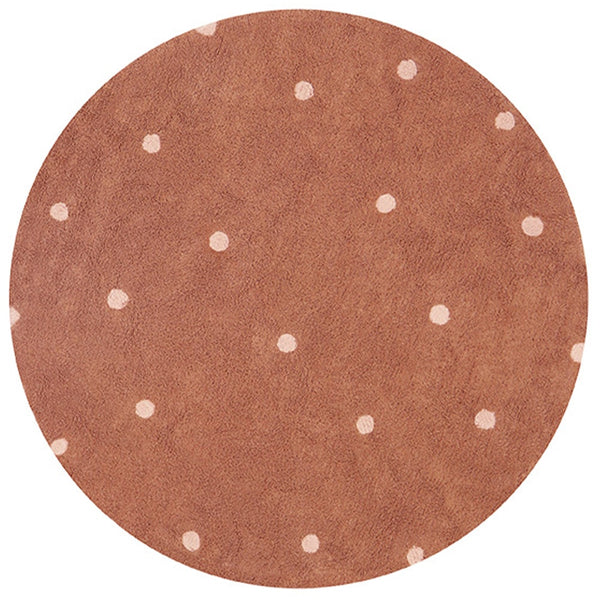 Lorena Canals Rond Vloerkleed Stippen - Chestnut Lorena Canals