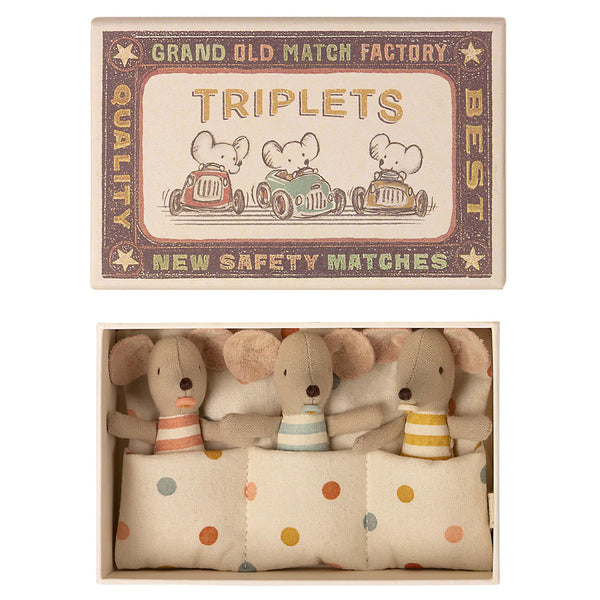Maileg Muisjes Drieling in Matchbox Maileg