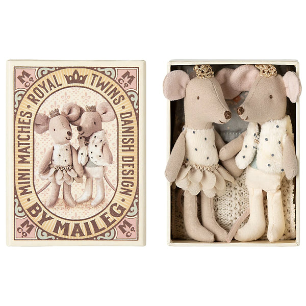 Maileg Royal Twins Little Brother and Sister in Matchbox - 11cm