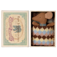 Maileg Baby Muis Slaap/wakker in Doosje - Blauw Maileg