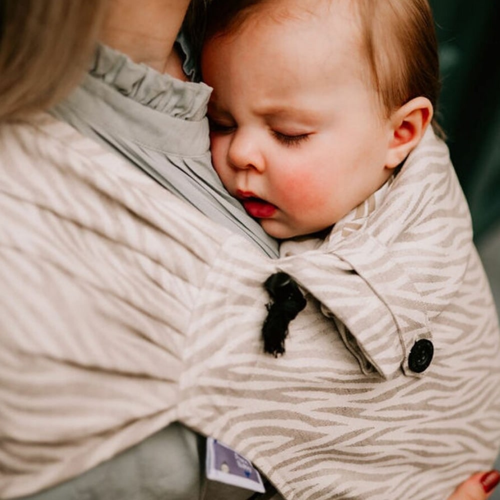 Pure Baby Love Draagzak Wrap en Go Baby - Linnen Zebra