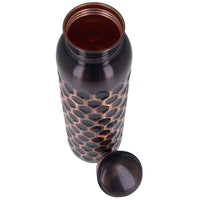 Puur Koperen Waterfles Gehamerd Diamant Antiek 900ml Ayurveda