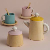 Raduga Grez Houten Theeset -  Mosterd/ Roze Raduga Grez