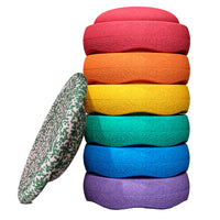 Stapelstein® Special Set Rainbow - 6 Pieces + 1 Balance Board Super Confetti