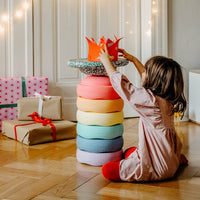 Stapelstein® Special Set Rainbow - 6 Pieces + 1 Balance Board Super Confetti