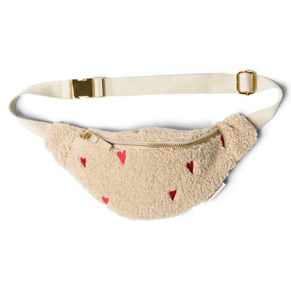 Studio Noos Mini Fanny Pack - Ecru Hearts Teddy Studio Noos