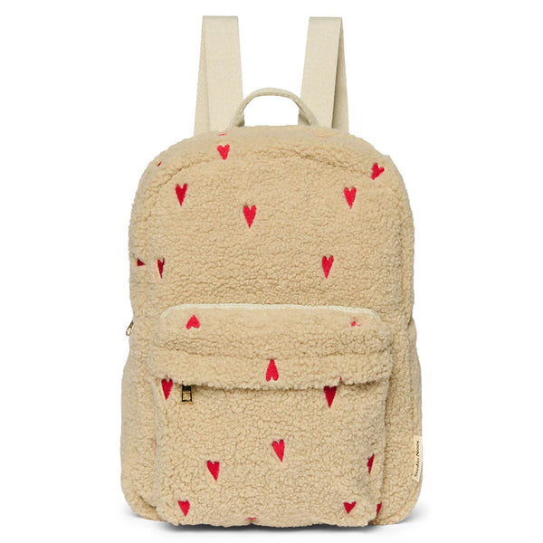 Studio Noos Rugtasje Met Voorvak - Ecru Hearts Teddy Studio Noos