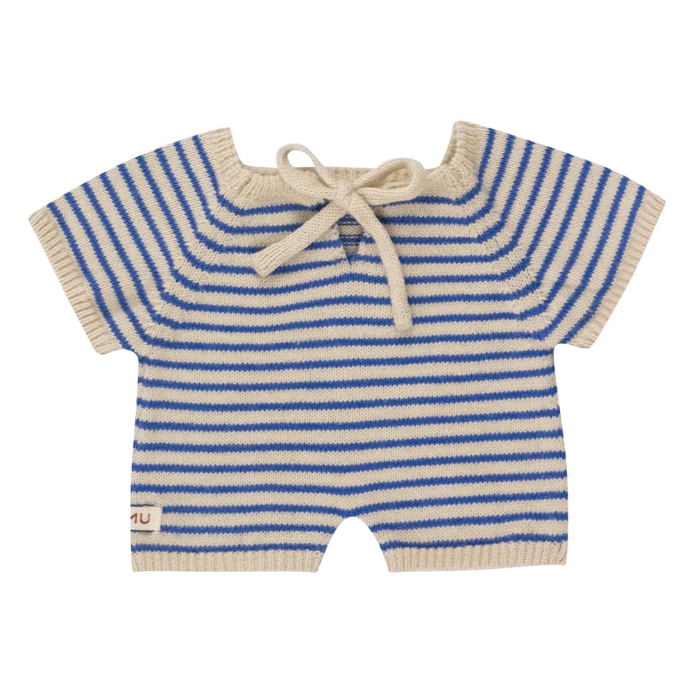 We Are Gommu Short Onesie - Dark Blue Striped