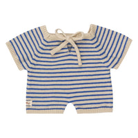 We Are Gommu Short Onesie - Dark Blue Striped