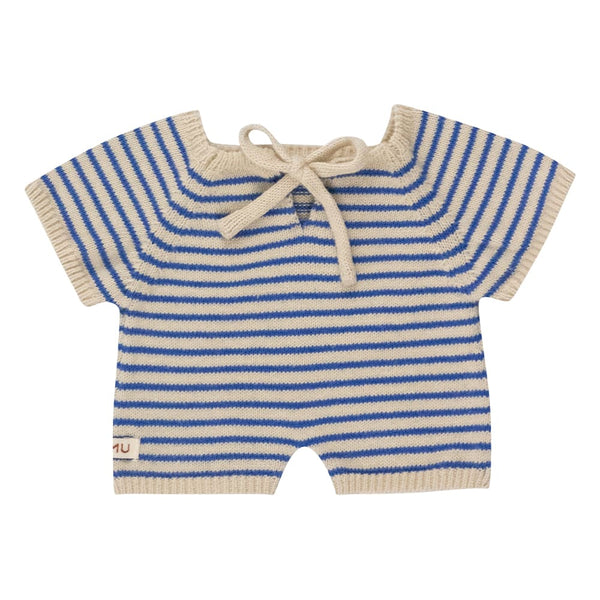 We Are Gommu Short Onesie - Dark Blue Striped