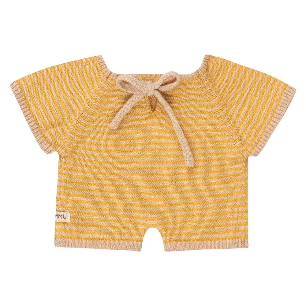 We Are Gommu Short Onesie - Yellow Striped