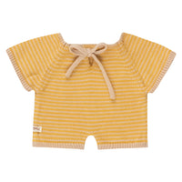 We Are Gommu Short Onesie - Yellow Striped