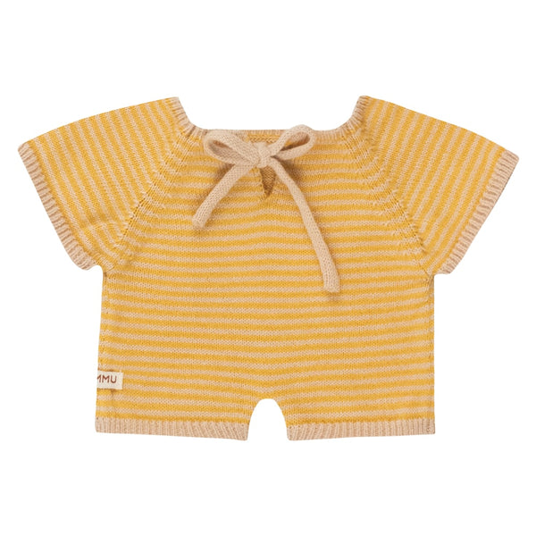 We Are Gommu Short Onesie - Yellow Striped
