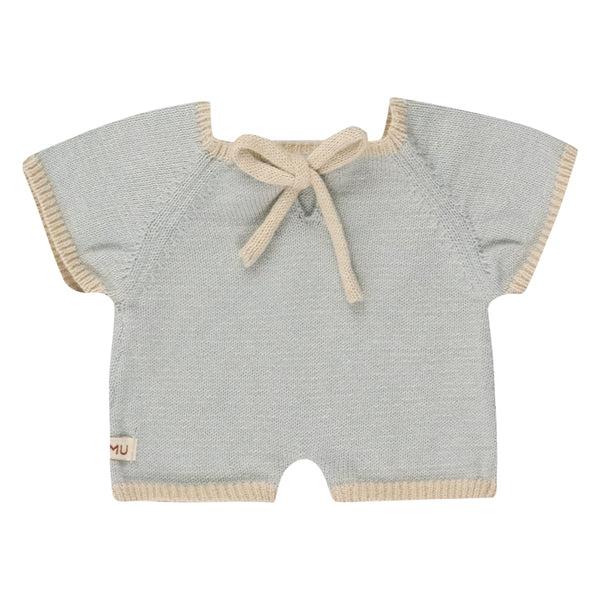 We Are Gommu Short Onesie - Light Blue Striped
